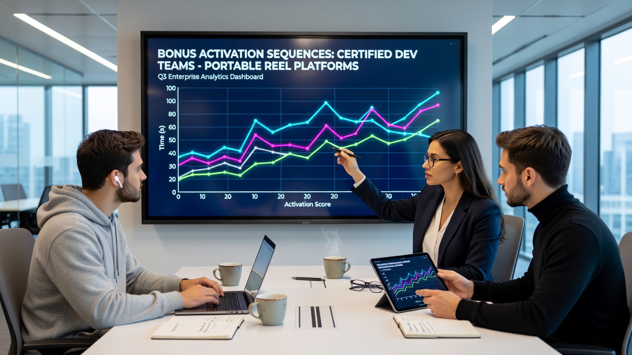 Comparative chart of activation sequences from multiple certified software providers on portable reel platforms