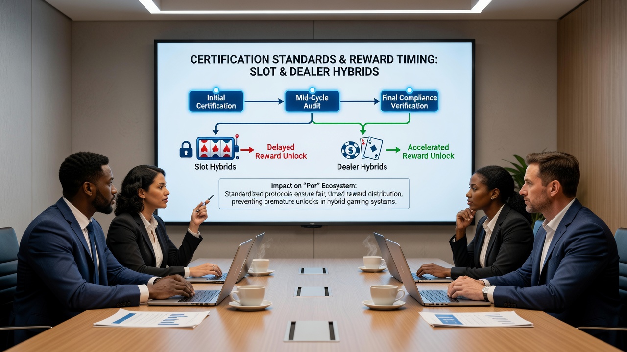 Live dealer and slot hybrid reward certification in mobile environments