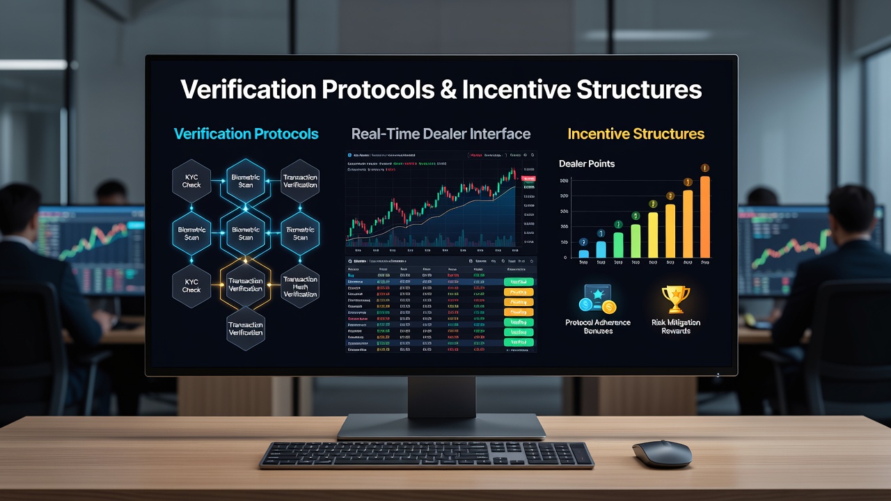 Dashboard view of live dealer platform with verification status indicators next to incentive progress bars