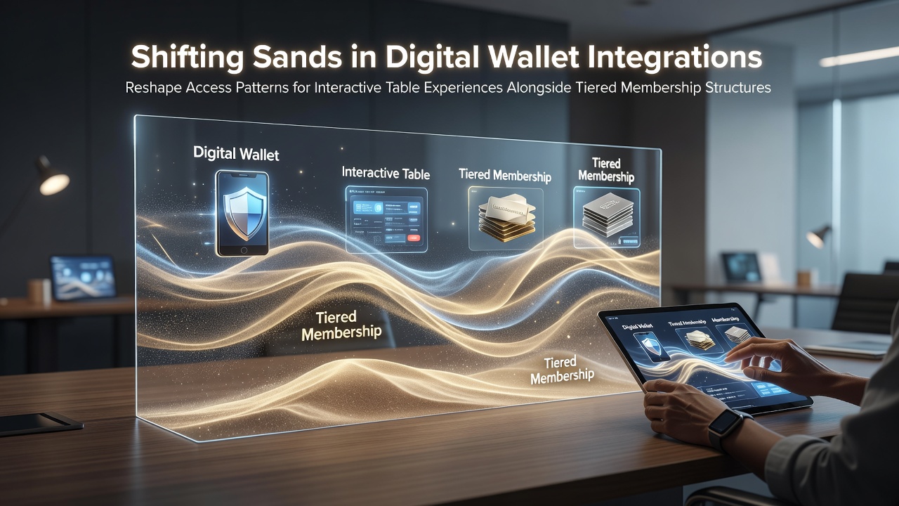 Digital wallet interfaces connecting to live table platforms with tier indicators visible on screen