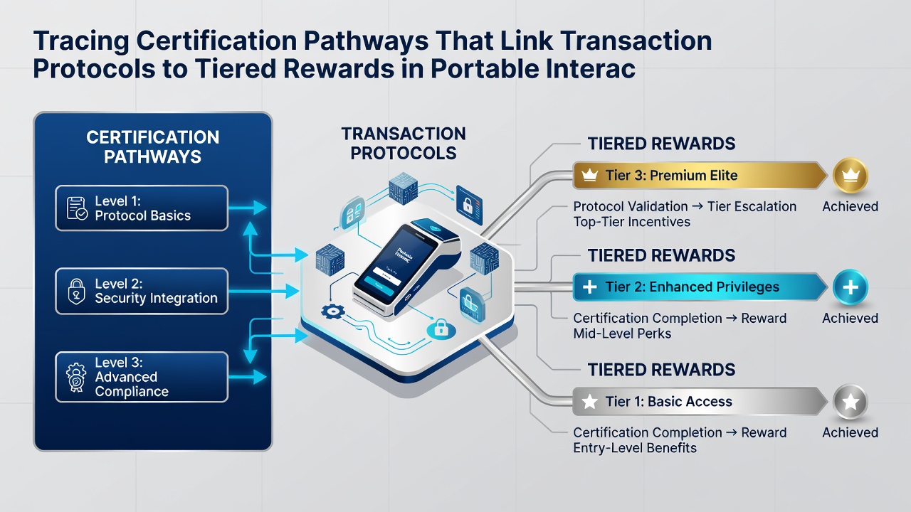 Flowchart illustrating how certified transaction protocols feed into tiered reward systems within mobile gaming applications