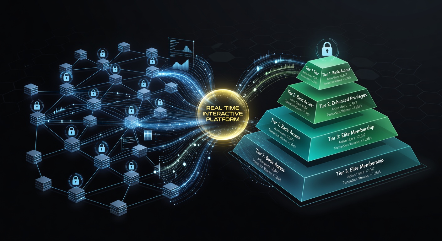 Secure transaction networks linking to membership tiers in interactive platforms